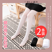 Girl childrens pantyhose Spring and autumn thin steel wire socks baby skin tone bottom socks children white practice dancing stockings