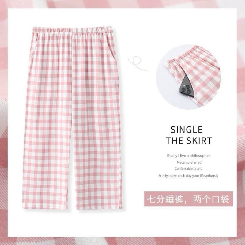 Pure Cotton Two-Pocket Casual Cropped Pants, Thin Camouflage Cropped Pants, Women's Loose Straight-Leg Work Casual Pants for Summer