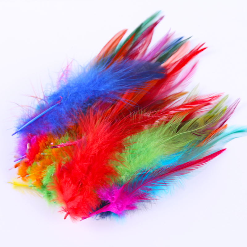 Manufacturer Direct Sales DIY Ornament Accessories Material 5-6 Red Tip Feather Craft Decoration Dream Tennis Cat Stick Toddler Creativity