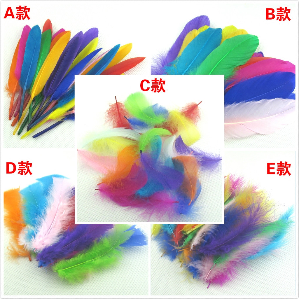 27 factory direct sales diy kindergarten handmade feathers Color feathers craft decoration art Meilao materials
