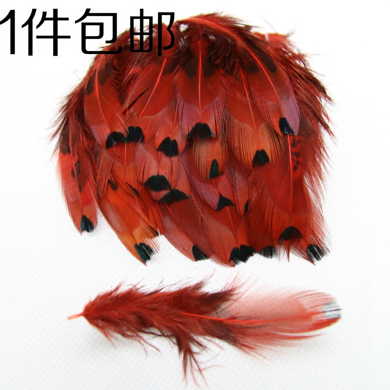 1 Piece Diy Hand Feather Red Mountain Chicken Large Dot Feather Ornament Accessories process Decorative Feather 50