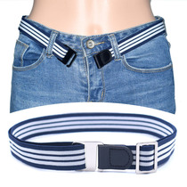 Men and womens music buckle belt elastic belt lazy lazy adjustable belt narrow jeans Joker belt invisible belt