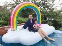 New inflatable clouds rainbow floating pontoon swimming ring Inflatable bed oversized swimming ring