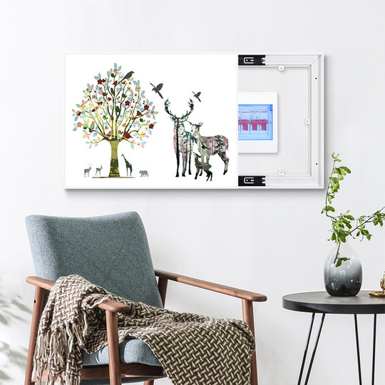 Zählerkasten, dekorative Malerei, frei von Stanzen, modern, einfach, nordischer Verteilerkasten, blockierender Wand-Stromkasten, Elektrokasten, hängende Malerei