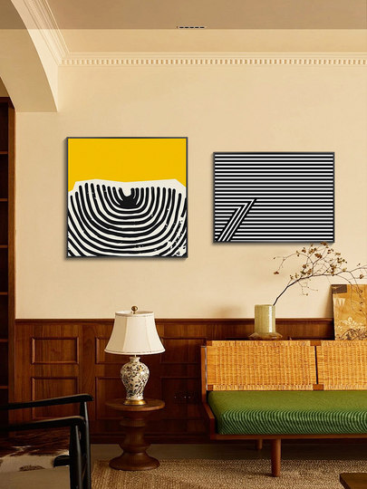 Abstract modern bedroom bedside decoration painting, high-end master bedroom art hanging painting, light luxury and high-end second bedroom wall mural