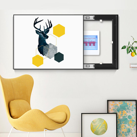 Zählerkasten, dekorative Malerei, frei von Stanzen, modern, einfach, nordischer Verteilerkasten, blockierender Wand-Stromkasten, Elektrokasten, hängende Malerei