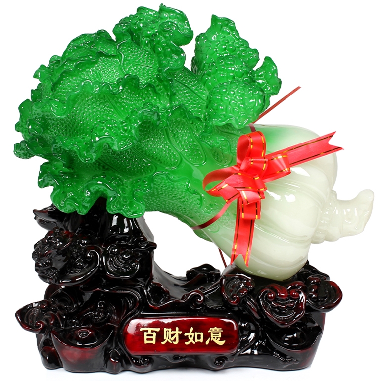 New house decoration light luxury jade cabbage decoration handicraft wine cabinet home living room porch TV cabinet decoration