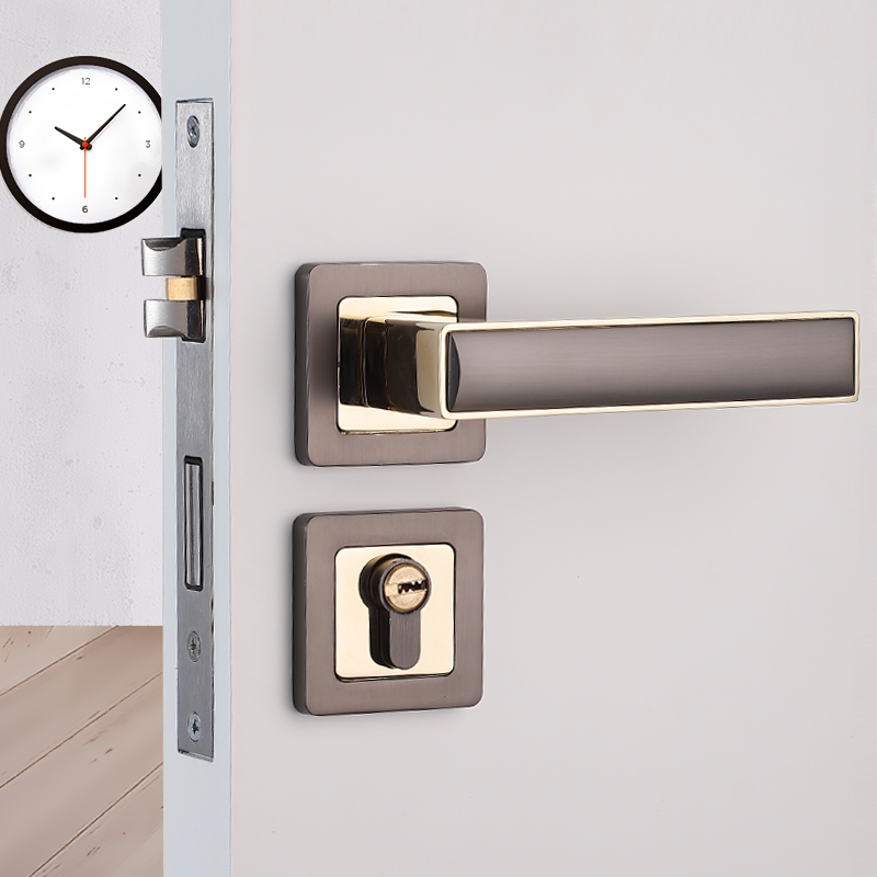 Bedroom Door Lock Home Door Universal Magnetic Suction Lock Light Lavish Indoor Room Solid Wood Door Silent Two-piece Handle Lock