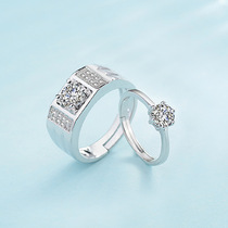 New e-commerce European and American fashion jewelry six-claw diamond simulation diamond ring couple ring a pair of openings Zhenrong jewelry