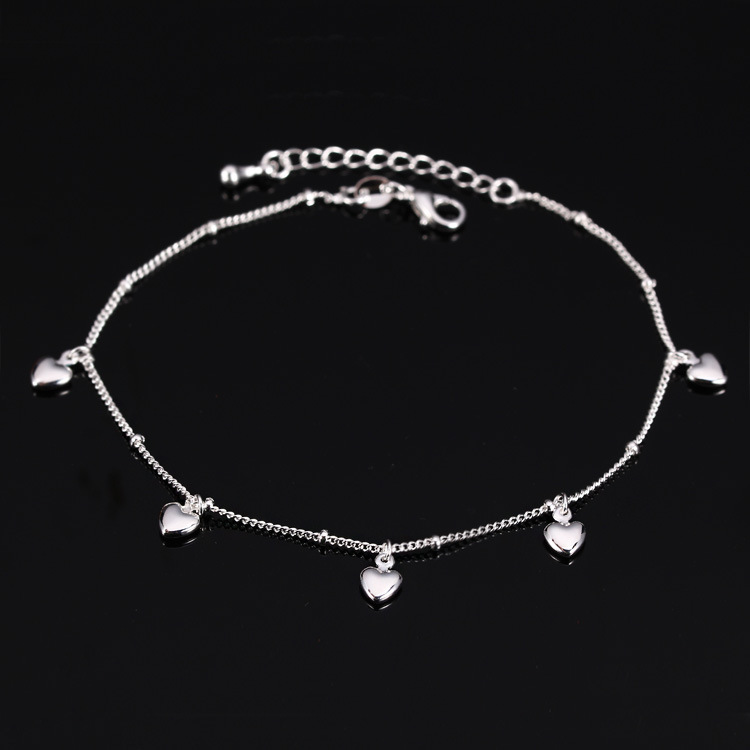 S925 sterling silver vòng chân Hàn Quốc thời trang chuông đơn giản vòng chân nữ trang sức bạc năm nay sợi dây màu đỏ vòng chân