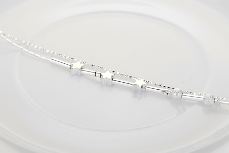 S925 sterling silver vòng chân Hàn Quốc thời trang chuông đơn giản vòng chân nữ trang sức bạc năm nay sợi dây màu đỏ vòng chân