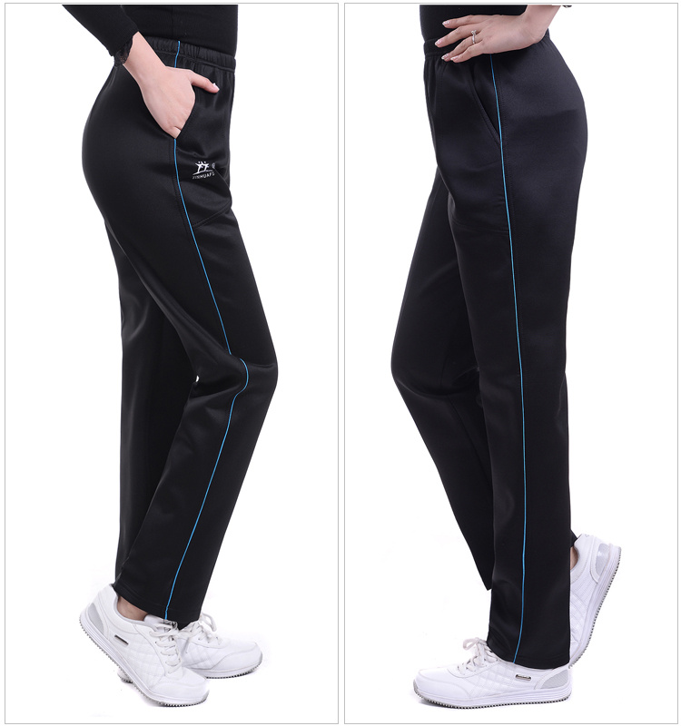 Quần thể thao nữ trung niên cộng với quần nhung nữ thể thao size lớn xuân hè thu đông quần cạp cao quần âu thẳng mẫu áo kiểu trung niên