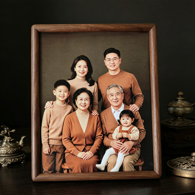 Black Walnut Solid Wood Photo Frame for Tabletop Display, Printed Photos Made into Photo Frames with a High-End Feel, Printed Photos 6inch 8inch Empty Frames