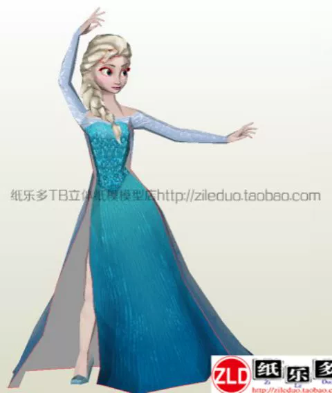 Giấy Rado Disney Princess Series Frozen Aisha Anime Doll Mô hình giấy 3D - Chế độ tĩnh