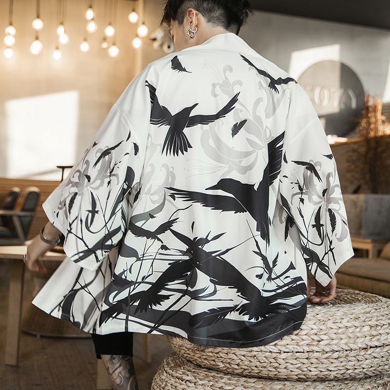 . Wu ngày Nhà giáo đường áo kimono phù hợp với Trung Quốc gió nam quần áo bảy tay Wei Jinfeng phong cảnh vẽ người đàn ông cổ tích của nam giới