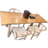 Роскошный обеденный стол домохозяйство маленькая квартира в японской стиле сплошные деревянные столы и стул Комбинированные бревенчатые полоса