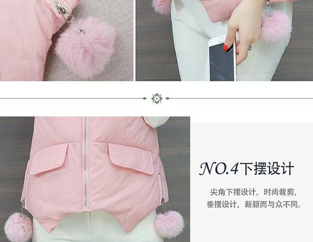 Áo khoác cotton nữ mùa thu đông 2018 phiên bản mới của Hàn Quốc dày với mũ trùm đầu mặc áo vest lông cổ áo đoạn ngắn áo vest nữ hàn quốc