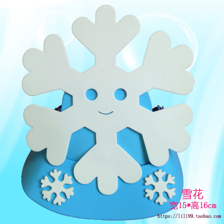 Snowflake Headwear White Clouds Color Cartoon Hat Rainbow Weather Performance Props Kindergarten Dress Playing Nature Mask
