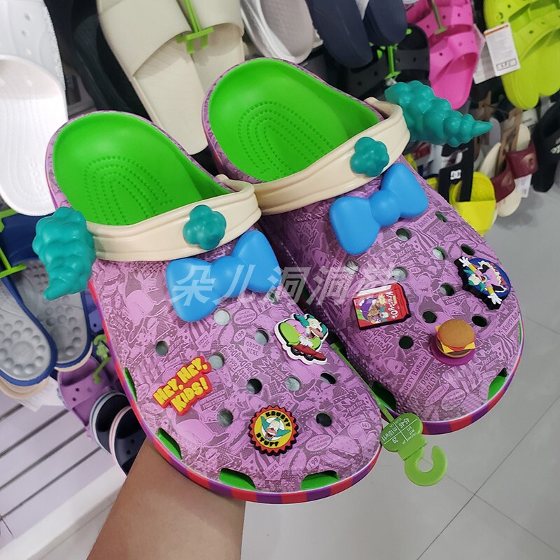 Simpsons Krusty Burger Shop Co-Branded Adult Clogs Eva Beach Shoes Lazy Sandals