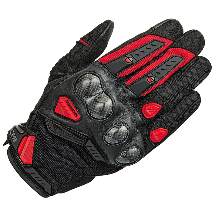 Knight net Nhật Bản TAICHI xe máy mùa hè đi găng tay cảm ứng màn hình sợi carbon găng tay chống vỡ thoáng khí thoải mái - Xe máy Rider thiết bị trợ lực đầu gối