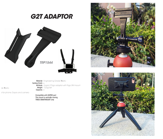 Trigo camera tripod phone ring phone ring buckle Gopro turn phone two-foot adapter to pick up the gopro head 1544