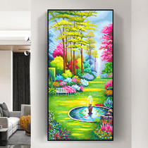 Cross stitch 2021 New Line embroidery European landscape garden vertical version living room home porch full embroidery hand embroidery