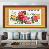 2021 New Cross stitch line embroidery simple modern living room hand embroidered flowers rich peony large pieces