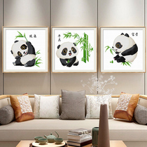 Cross stitch 2021 New thread embroidery living room dining room bedroom triptoine simple modern hand embroidered little panda