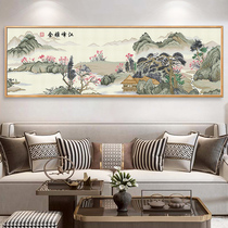 Cross stitch 2021 thread embroidery new new Chinese style living room landscape ink painting Chinese painting hand embroidery