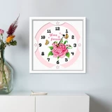 Cross -Stitch Clock 2023 Новая линейная вышивка слегка ресторан Rose Vishing Clock Flowers Простая современная вышивка простота