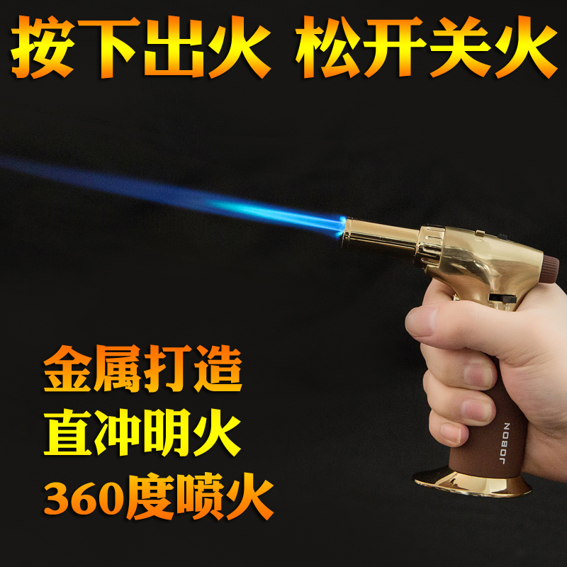 High Temperature Experience Gold Spray Fire Gun Point Moxibustion Welding Gun Straight Punch Lighter Kitchen Ignitor Baking Sugar Art Sushi Spray Gun
