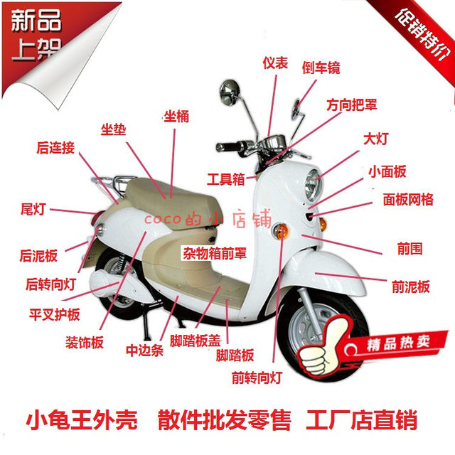 European version of Little Turtle Motorcycle/Electric Vehicle Shell TZCK Little Turtle Accessories Front wheel fender headlight