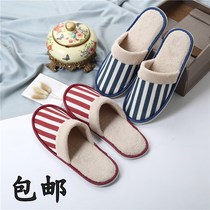Hotel Guesthouse Disposable Slippers 10 Double Guests Guest House Indoor Travel Thickening Non-slip Home Portable