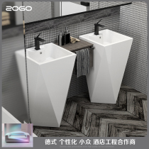One-piece column basin Ceramic balcony basin Wash basin Square bathroom Column wash basin Floor-to-ceiling wash basin