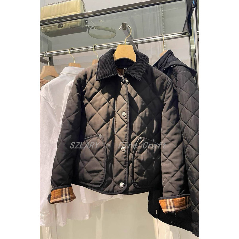 Szlary Discount Store Autumn and Winter New Arrivals Women's Short Diamond Pattern Quilted Cotton Jacket Women 80785201