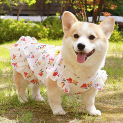 Corgi Shiba Inu Bichon Dog Clothes 2025 New Summer Thin Vest Pet Princess Dress Anti-Shedding Sun Protection