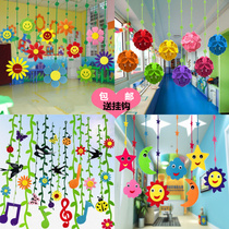 Kindergarten opening decoration Classroom corridor pendant Mall shop ceiling air hanging summer creative pendant