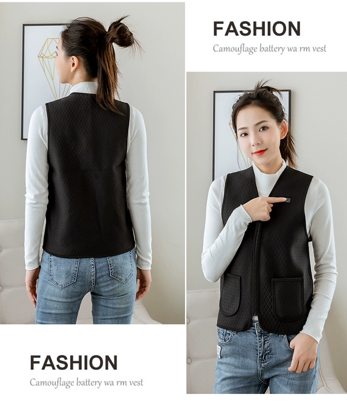 Áo sưởi ấm áo sạc thông minh chống lạnh áo vest nam mùa thu đông ấm áp đi xe đạp áo sưởi ấm bằng điện dành cho nữ áo sưởi azuki