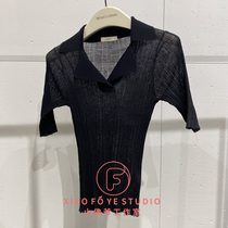 Little Faye ED counter 2021 autumn EBA3SWT004 light knitwear short sleeve top female 1299