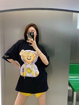 Little Buddha designer 13DeMarzo Smiley co-name three-dimensional hat rope embroidery printed bear T-shirt women