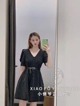 Cut code special MO counter 2021 autumn MBA3DRS026 V neck chain denim dress 1499