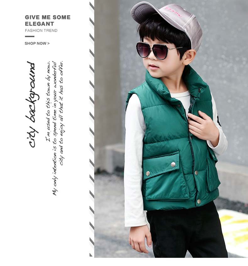 Áo chống mưa cho trẻ em đặc biệt xuống mùa thu và mùa đông trong áo cổ rộng cho trẻ em xuống áo vest cotton phiên bản Hàn Quốc của áo vest mặc ngoài áo gile len cho bé sơ sinh