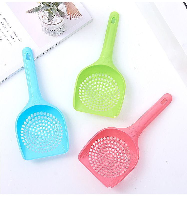 Xẻng mèo xẻng lỗ nhỏ lỗ tròn nhỏ dày xẻng mèo có thể được treo công cụ xẻng lớn làm sạch mèo - Cat / Dog Beauty & Cleaning Supplies đồ chải lông mèo