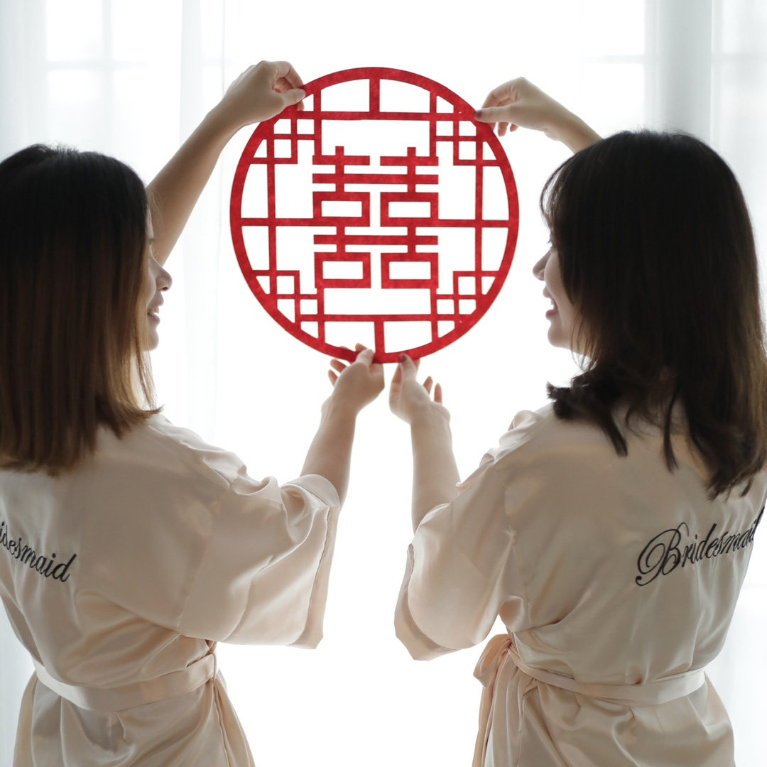 Red happy word wedding wedding supplies Large happy word door sticker Chinese style wedding room decoration Bed head background wall decoration