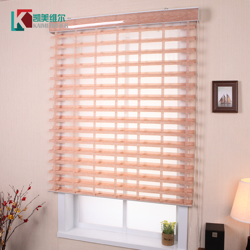 Non-perforated soft yarn curtain Korean ladder with Shangri-La curtain Study blinds Roller blinds Bedroom double shading curtain