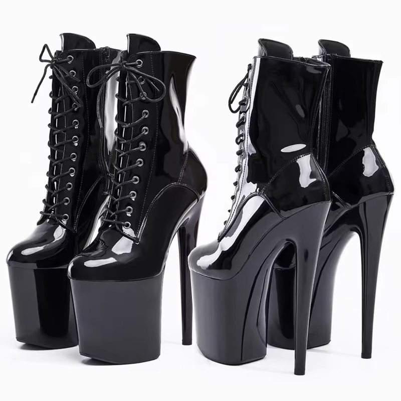 2025 Hot-Selling Fashion Women's Boots, Stylish and Sexy Waterproof Platform, Black Stiletto Heel 20cm Sky-High Ultra-High Heel Short Boots 2025 Hot-Selling Fashion Women's Boots, Stylish and Sexy Waterproof Platform, Black Stiletto Heel 20cm Sky-High Ultra-High Heel Short Boots