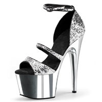 Mùa hè mới gợi cảm stiletto sandal cao gót nữ màu bạc sequin giày cưới dày 15CM / cm đế cao siêu cao dép quai hậu nữ