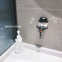 Creative Mesh Red Beard Manual Shaver Wall-mounted Bracket Sub-Free From Punching Without Mark-Free Containing Set Towel Hook