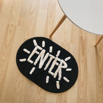 Black and white letters Nordic Wind lamb suede into the living room Absorbent Ground Mat out of the room Bath anti-slip foot pad