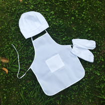 Kindergarten Children White Graffiti Apron Suit Eating Apron Drawing Clothes Kid Chefs Serving Cap Custom Logo
